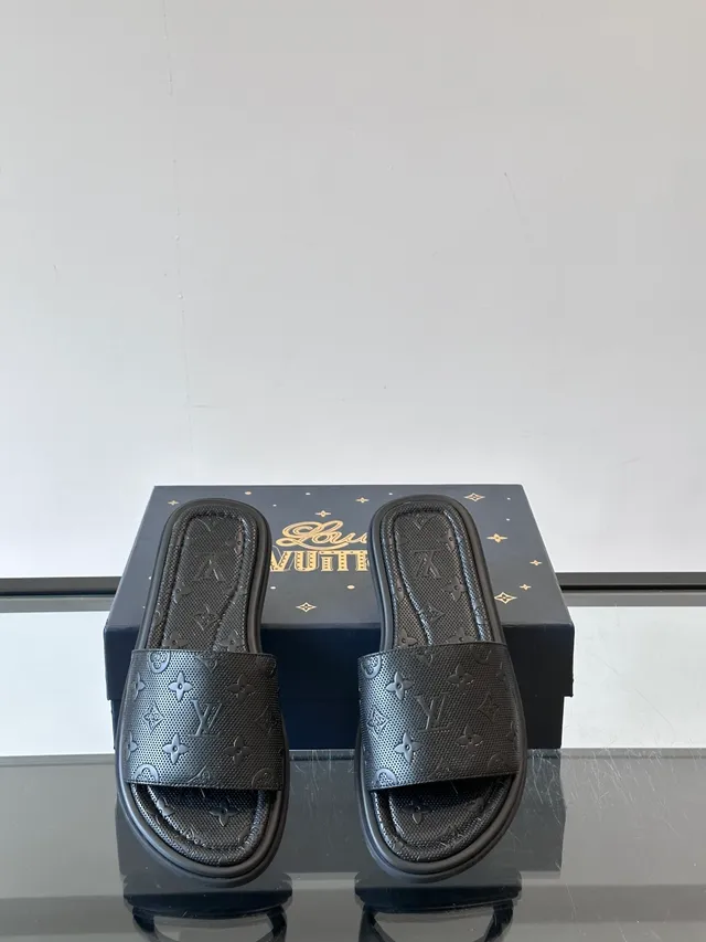 Louis Vuitton Slide Monogram Embossed Strap Slippers 6