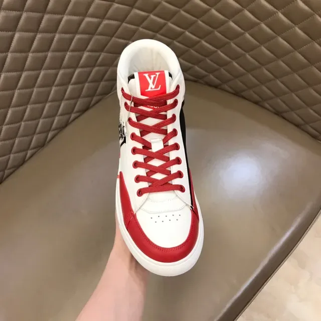 Louis Vuitton Trainer High White Red Black Lifestyle Sneakers 4