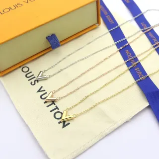 Louis Vuitton V-Pendant সোনা রূপা ফাইন লিংক চেইন নেকলেস