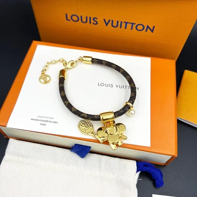 Louis Vuitton Vivienne On The Court Pulsera de cuero marrón con monograma 4