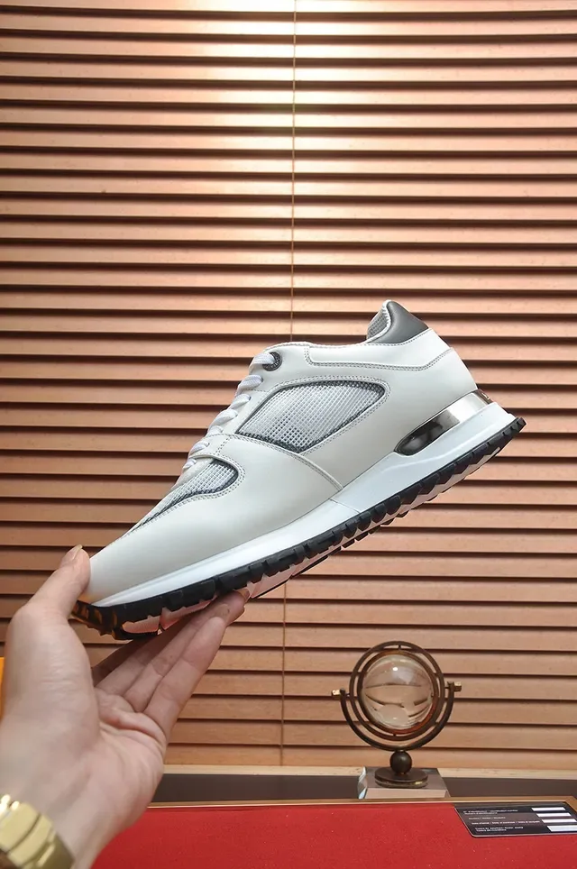 Louis Vuitton White Black Leather And Mesh Upper LV Monogram Panel Lifestyle Sneakers 5