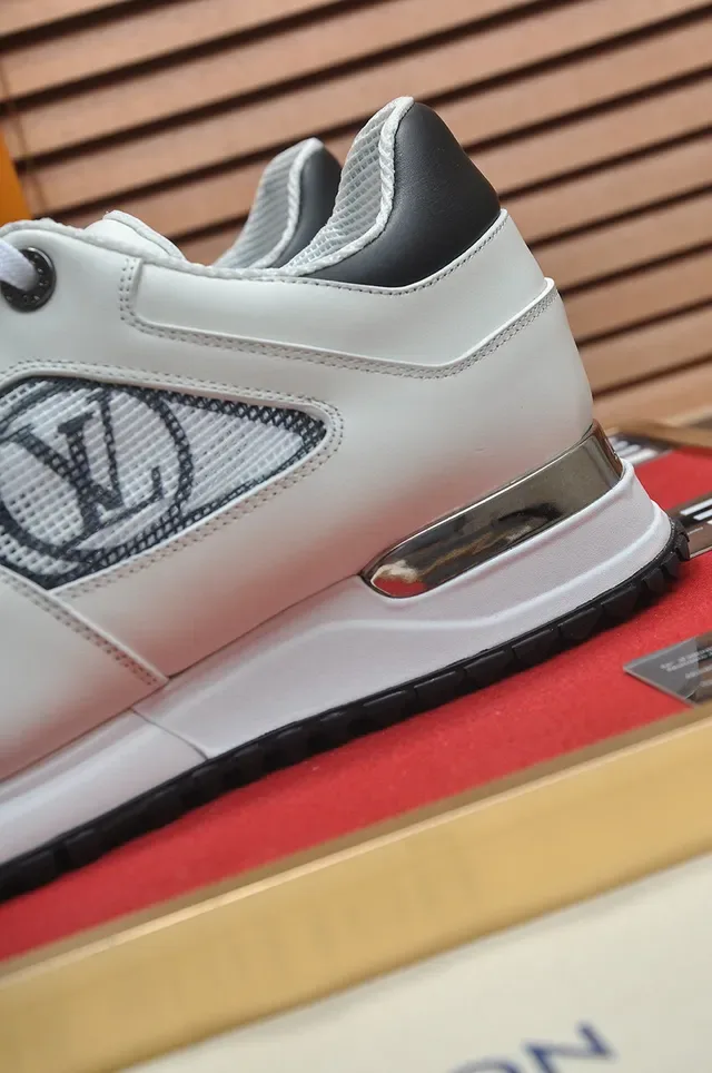 Louis Vuitton White Black Leather And Mesh Upper LV Monogram Panel Lifestyle Sneakers 9