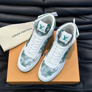 Louis Vuitton zapatillas lifestyle blancas verdes high top monogramadas