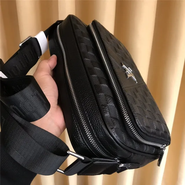 Louis Vuitton বোনা চামড়া কালো ক্রসবডি মেসেঞ্জার ব্যাগ 5