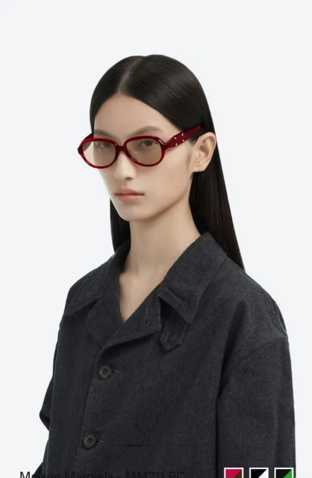 Maison Margiela Preto Branco Oval Acetato Armação Quatro Costura Detalhe Temple Óculos Ópticos 6