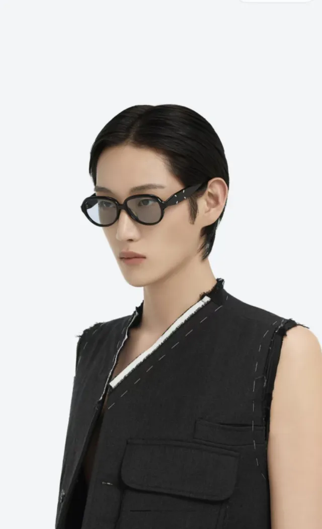 Maison Margiela Preto Branco Oval Acetato Armação Quatro Costura Detalhe Temple Óculos Ópticos 7