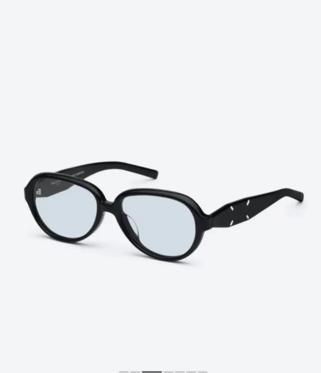 Maison Margiela Preto Branco Oval Acetato Armação Quatro Costura Detalhe Temple Óculos Ópticos 9