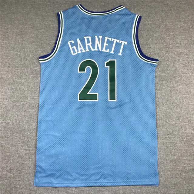 Mitchell & Ness Hardwood Classics 1995-96 Kevin Garnett Minnesota Timberwolves Light Blue Jersey 2