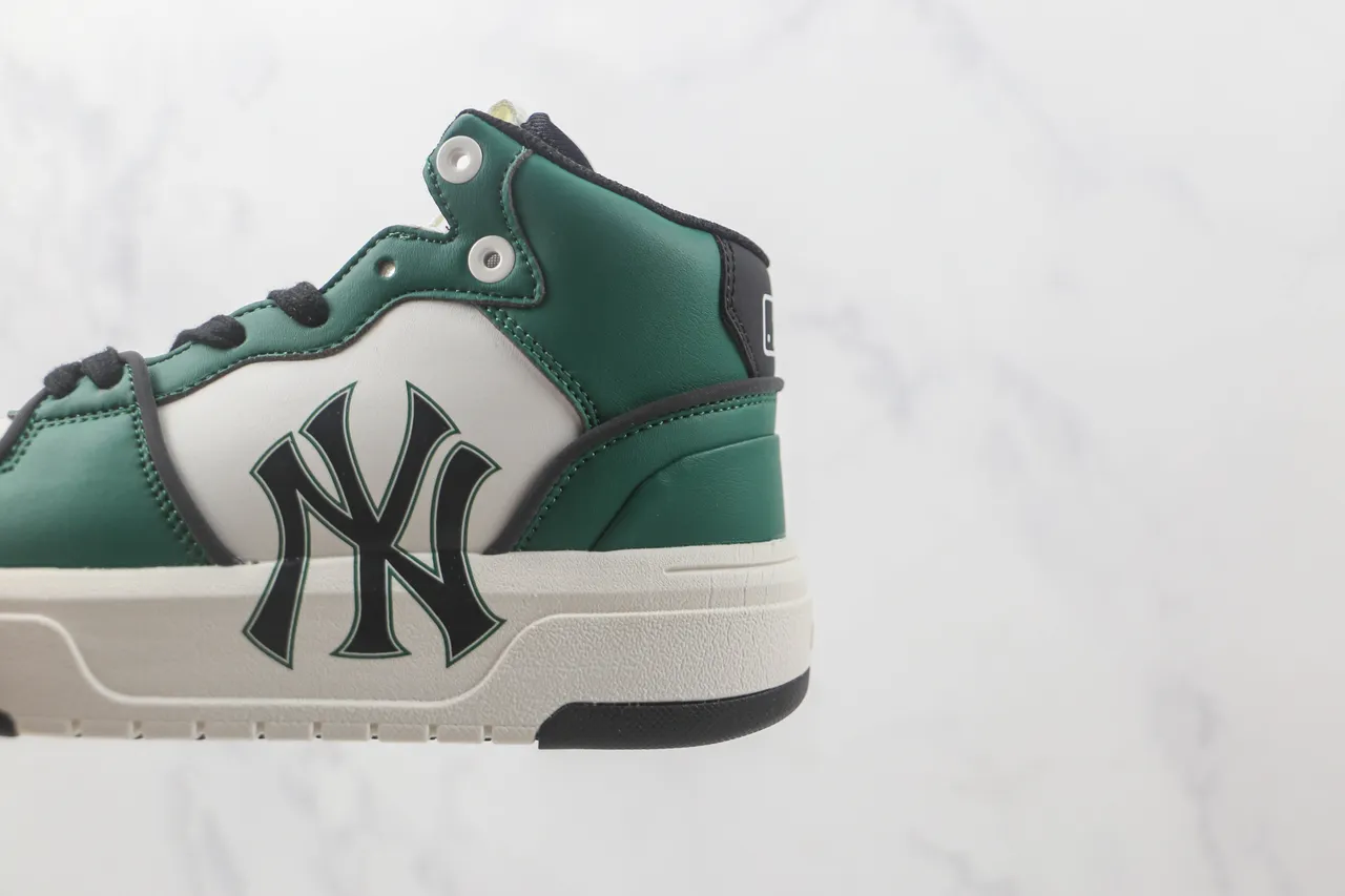 Mitchell & Ness NY Yankees High Top Vert Blanc Noir Chaussures Lifestyle 7