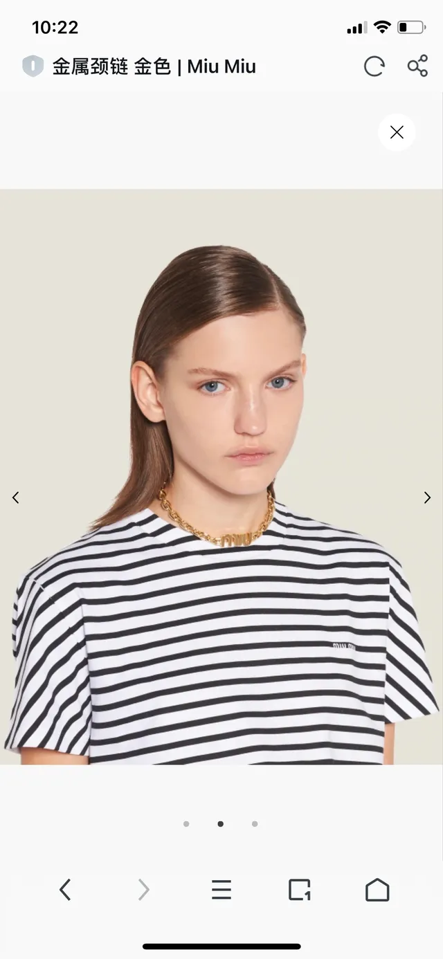 Miu Miu Placa Logo Cadena Gruesa Pulsera de Oro 6