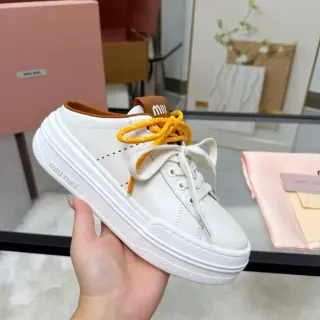 Miu Miu Wander 白橙 平台鞋底 双色鞋带 生活方式运动鞋