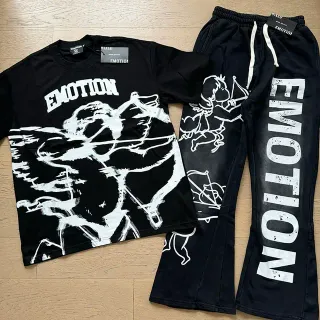 Mixed Emotion Graphic Print Black T-Shirt