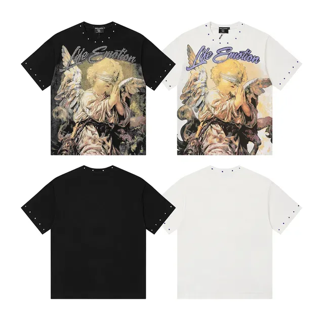 Mixed Emotion Life Emotion Graphic Studded Sleeve T-Shirt 2