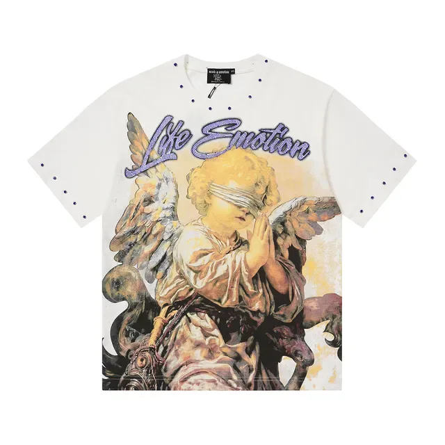 Mixed Emotion Life Emotion Graphic Studded Sleeve T-Shirt 3