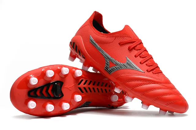 Mizuno Morelia Neo Red Silver Firm-Ground फुटबॉल जूते 5