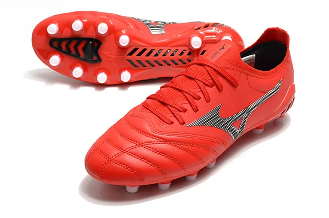 Mizuno Morelia Neo Red Silver Firm-Ground फुटबॉल जूते 6