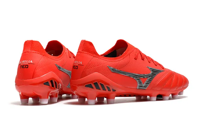Mizuno Morelia Neo Red Silver Firm-Ground फुटबॉल जूते 7