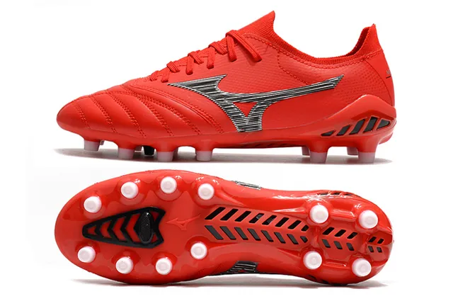 Mizuno Morelia Neo Red Silver Firm-Ground फुटबॉल जूते 9