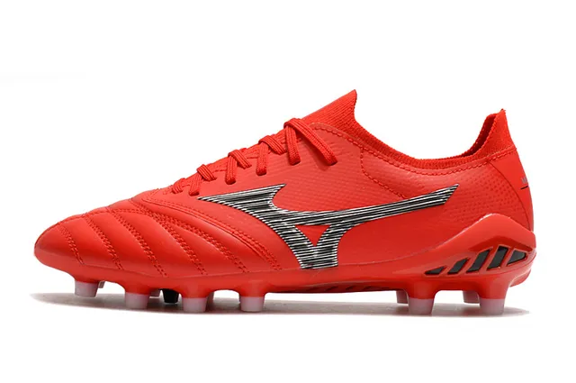 Mizuno Morelia Neo Red Silver Firm-Ground फुटबॉल जूते 10