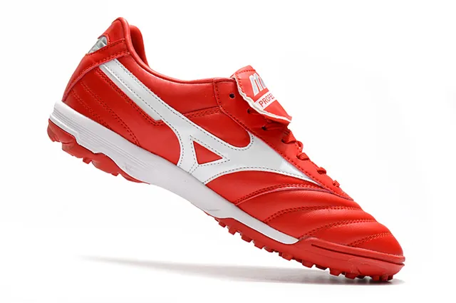 Mizuno Morelia Pro लाल सफेद कृत्रिम घास सॉकर जूते 9