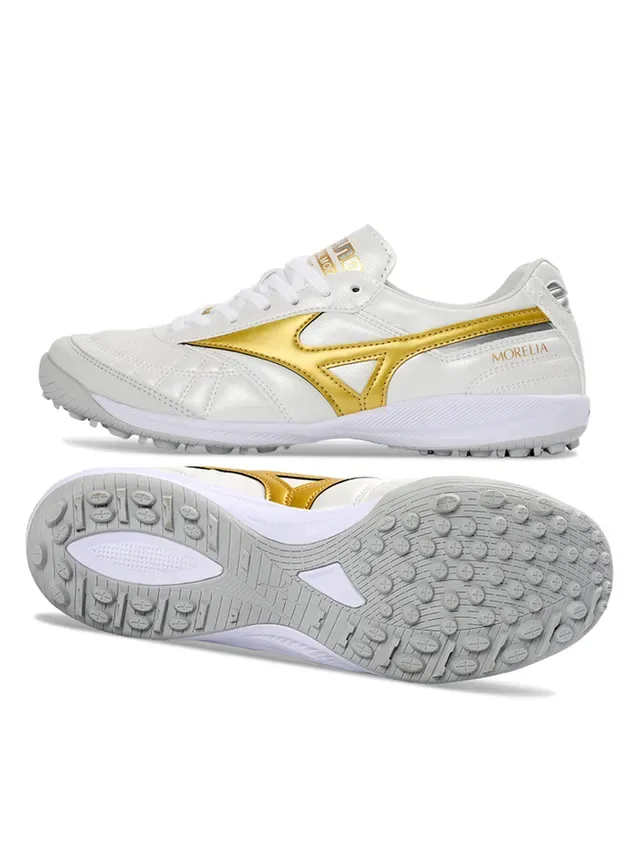 Mizuno Morelia व्हाइट एंड गोल्ड टर्फ फुटबॉल जूते 3