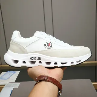 Moncler Lifestyle Sneaker White Beige Mixed-Material Low-Top Sneaker