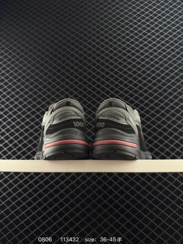 New Balance 1000 Black Gray Red Chunky Sneakers 3