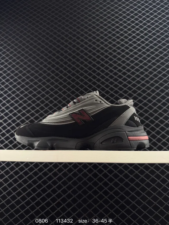 New Balance 1000 Black Gray Red Chunky Sneakers 5