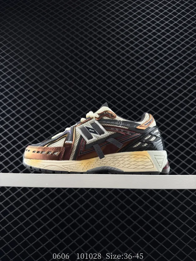 New Balance 1306A بيج بني بنفسجي ذهبي حذاء رياضي سميك 9