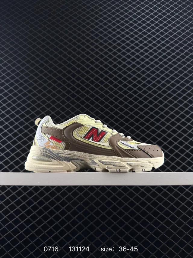 New Balance 530 Bege Marrom Tênis Chunky de Malha Layered 6