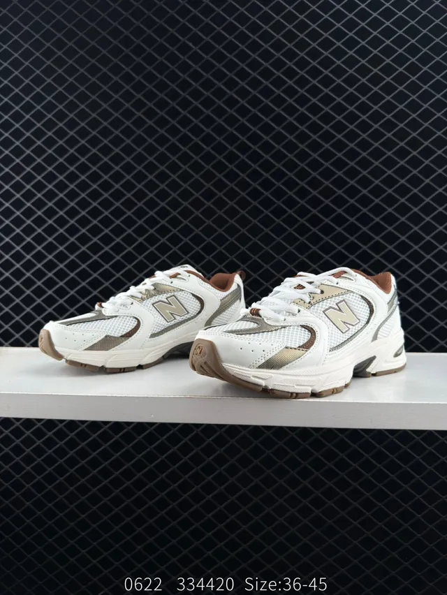 New Balance 530 সাদা বাদামী লেয়ার মেশ চাঙ্কি স্নিকার 2