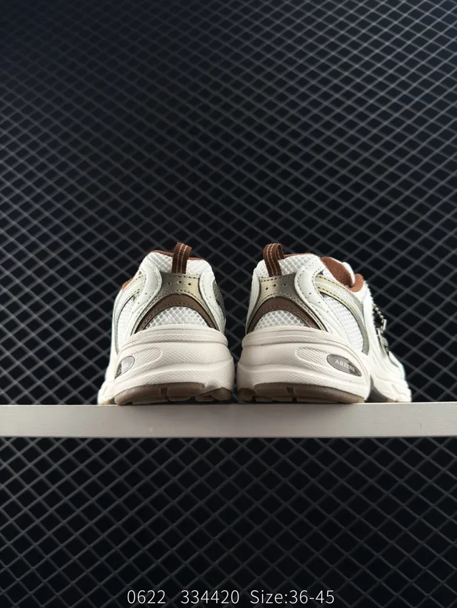 New Balance 530 সাদা বাদামী লেয়ার মেশ চাঙ্কি স্নিকার 3