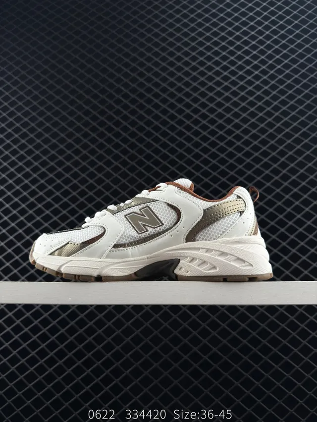 New Balance 530 সাদা বাদামী লেয়ার মেশ চাঙ্কি স্নিকার 5