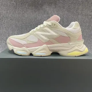 New Balance 9060 Bege Rosa Solado plataforma Painéis múltiplos Malha e superior sintético Tênis chunky