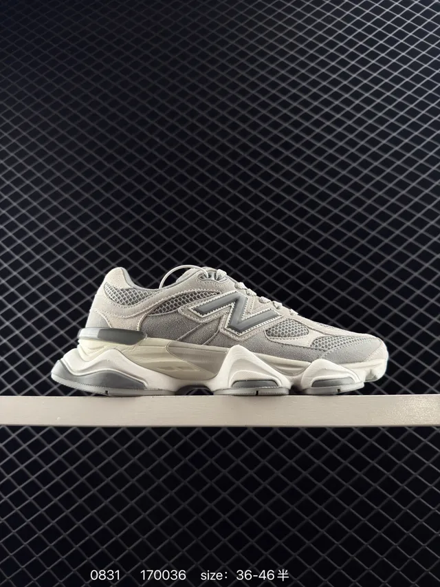 New Balance 9060 धूसর মেশ-স্যুড চাঙ্কি স্নিকার 6
