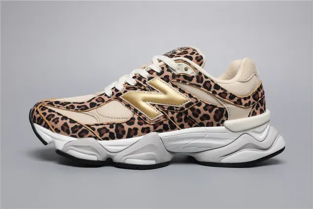 New Balance 9060 طباعة النمر لوغو ذهبي أحذية رياضية بنمط حياة 9