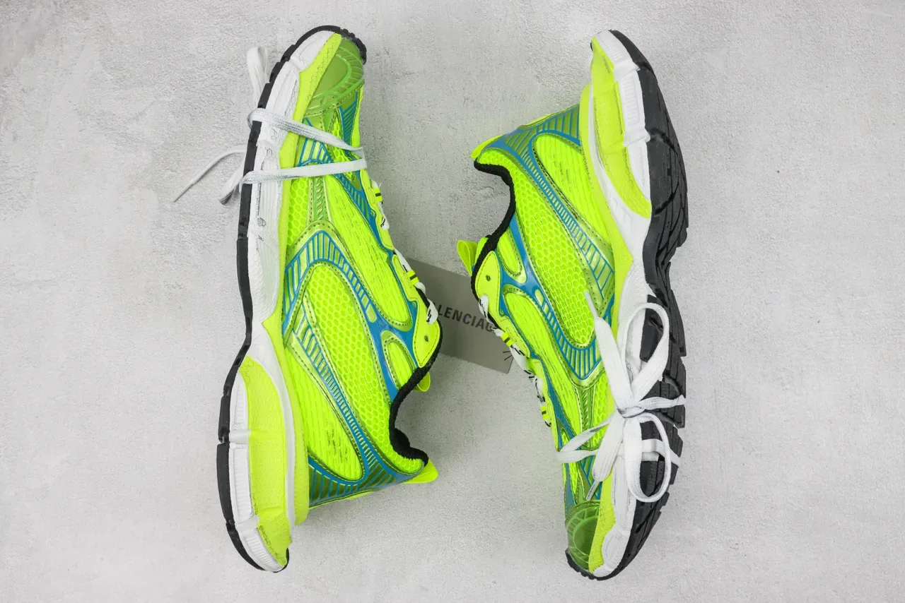 New Balance 9060 Neon Lime Green Blue Chunky Sneakers 2