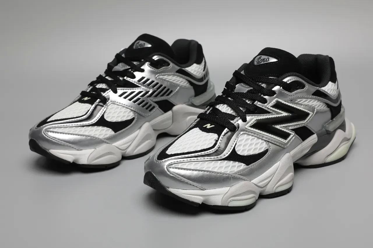 New Balance 9060 Silver Grey Black Lifestyle Sneakers 5
