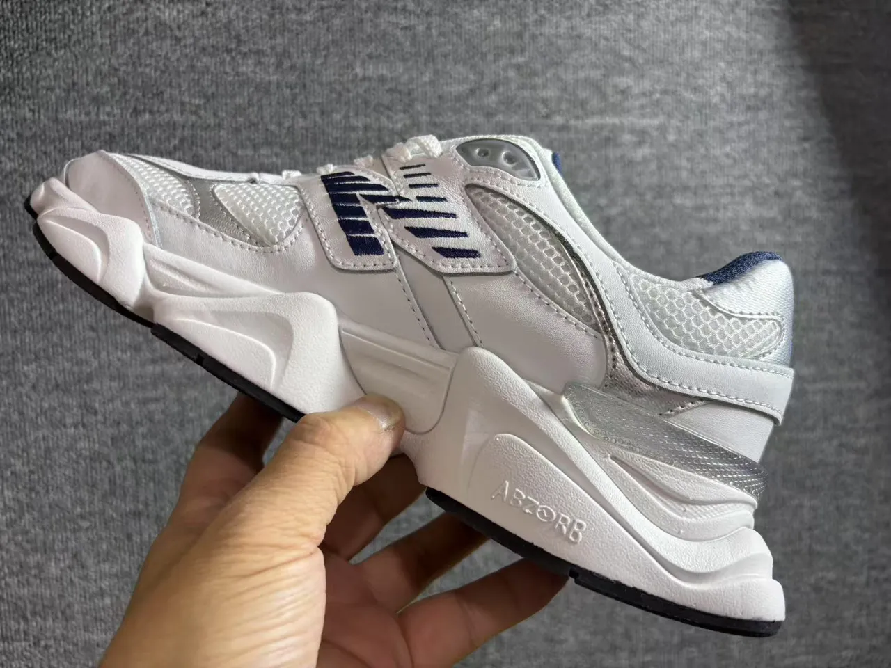 New Balance 9060 White Navy Chunky Sneakers 5