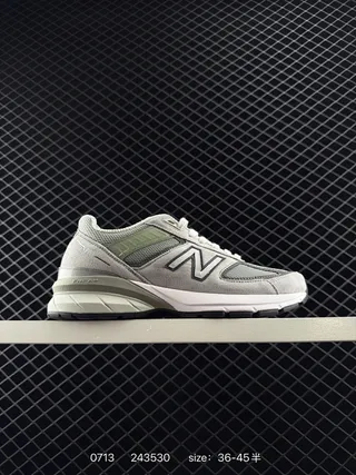 New Balance 990 Series Gray and Olive Green Running Shoes 2