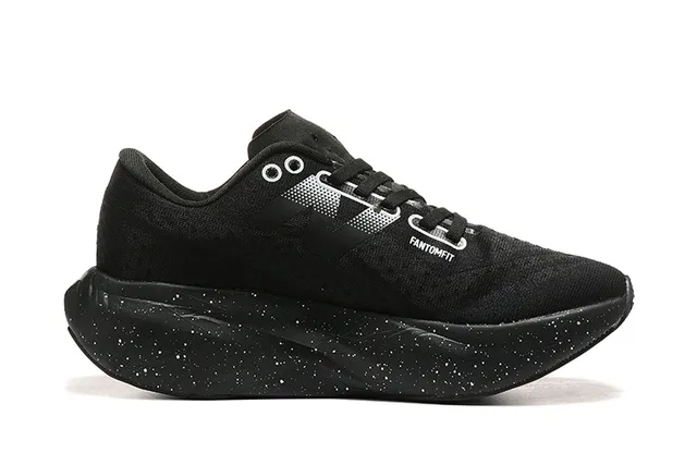 New Balance Black White Engineered Knit Upper Halftone Gradient N Logo Running Shoes 6