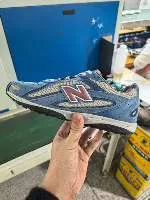 New Balance أزرق بيج طبقة شبكة وأنيوب علوى أغطية اصطناعية منحنية سنيكرز أسلوب حياة 4