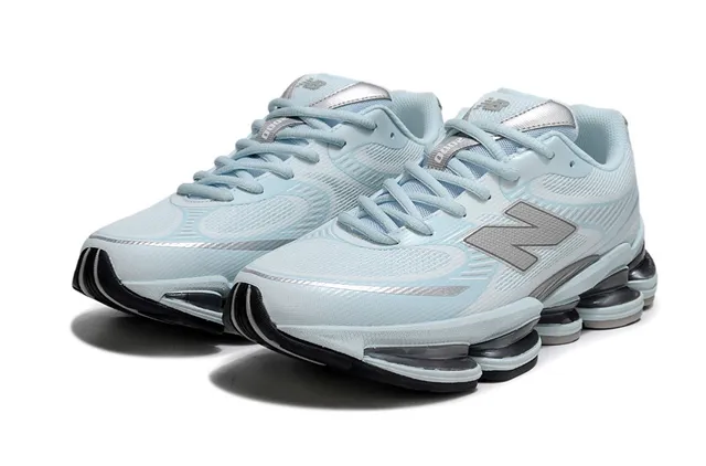New Balance 蓝银色 轻量网布鞋面 分段Pod-Based中底 厚底运动鞋 2