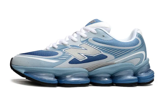 New Balance أزرق وأبيض Segmented Pod Midsole شبكي وطبقة اصطناعية علوية أحذية رياضية لايف ستايل 2