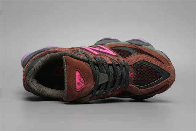 New Balance Brown Pink Multi-Layered Midsole Mixed Suede And Mesh Upper Chunky Sneakers 7