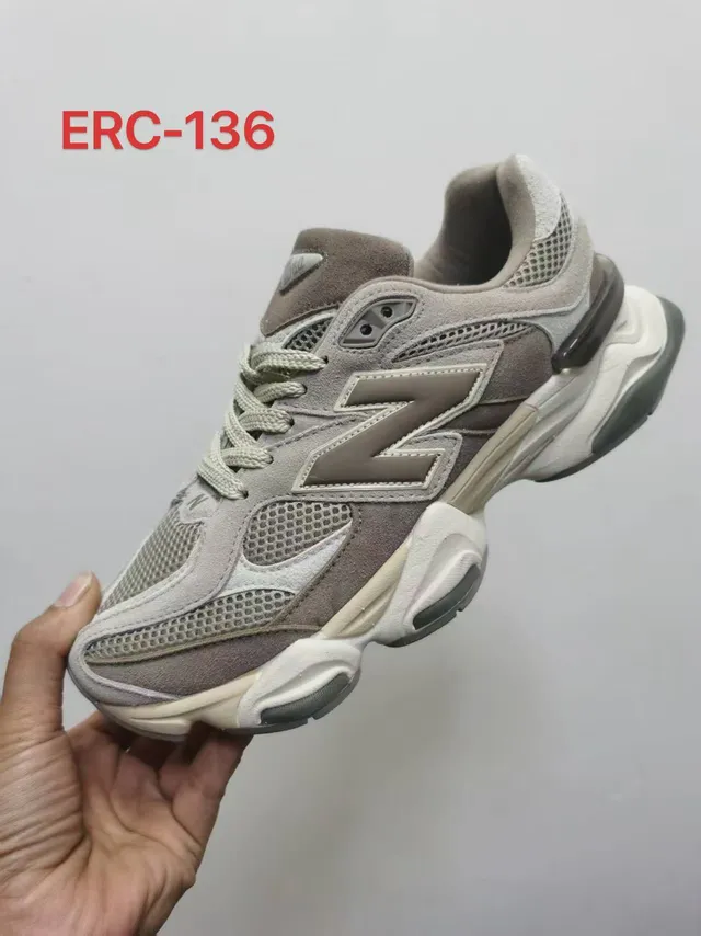 New Balance Gray Beige Silhouette Mesh And Suede Overlay Chunky Sneakers 2