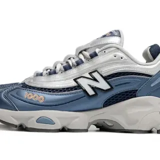 New Balance Navy Silver Sole Mesh And Synthetic Overlay Chunky Sneakers
