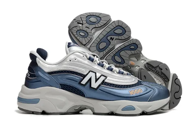 New Balance Navy Silver Suela Mesh Y Overlay Sintético Zapatillas Chunky 4