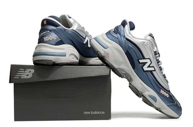 New Balance Navy Silver Suela Mesh Y Overlay Sintético Zapatillas Chunky 6