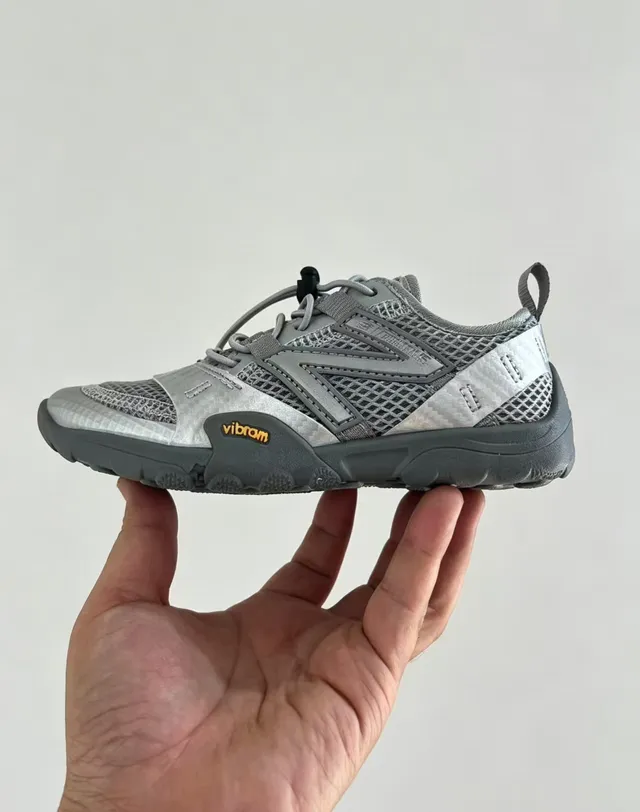 New Balance Silver Gray Mesh Upper Synthetic Overlays Lifestyle Sneakers 4